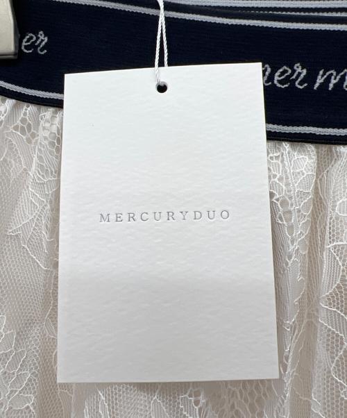 MERCURY DUO（マーキュリーデュオ）MERCURY DUO (マーキュリーデュオ) ロゴラインゴムプリーツスカート ホワイト サイズ:Sの古着・服飾アイテム