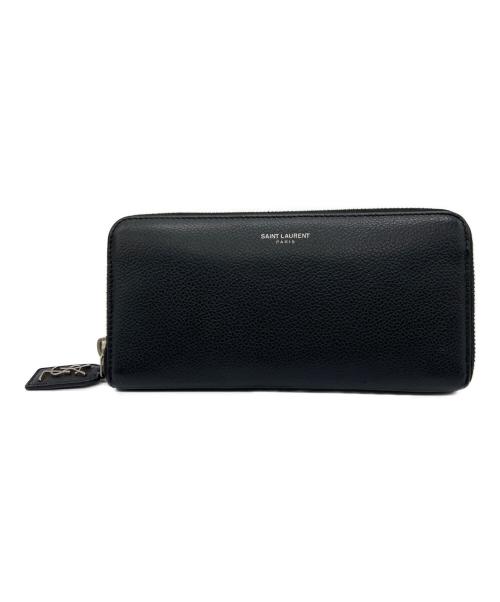 Saint Laurent Paris（サンローランパリ）Saint Laurent Paris (サンローランパリ) ラウンドファスナー財布 ブラックの古着・服飾アイテム