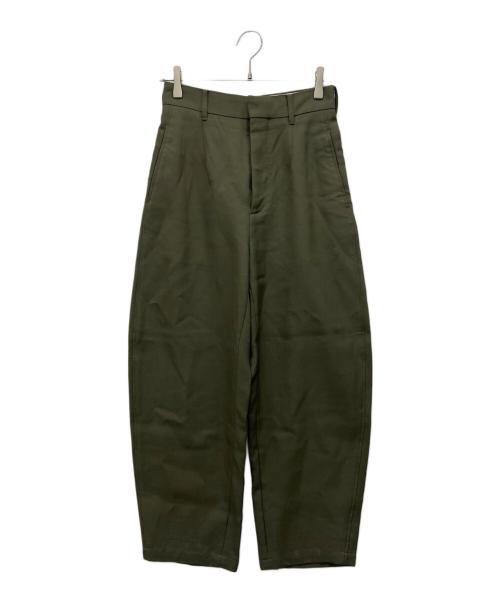 LOEFF（ロエフ）LOEFF (ロエフ) タックパンツ オリーブの古着・服飾アイテム