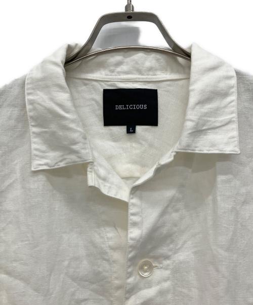 DELICIOUS（デリシャツ）DELICIOUS (デリシャツ) 半袖シャツ ホワイト サイズ:Lの古着・服飾アイテム