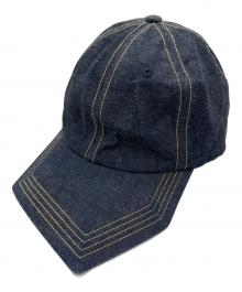 kijima takayuki（キジマタカユキ）の古着「RECYCLED DENIM PENTAGON VISOR 6PANEL CAP」｜インディゴ