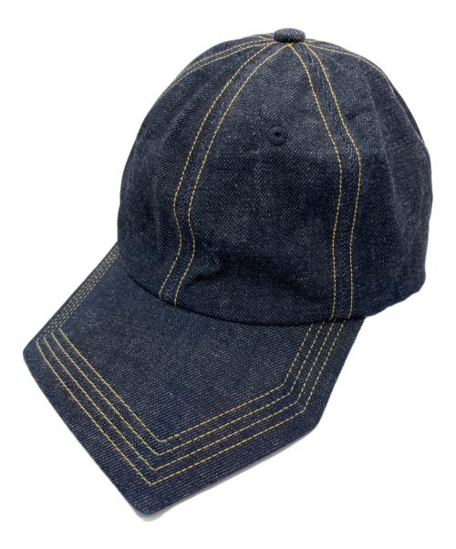 kijima takayuki（キジマタカユキ）kijima takayuki (キジマタカユキ) RECYCLED DENIM PENTAGON VISOR 6PANEL CAP インディゴの古着・服飾アイテム