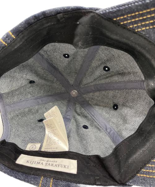 kijima takayuki（キジマタカユキ）kijima takayuki (キジマタカユキ) RECYCLED DENIM PENTAGON VISOR 6PANEL CAP インディゴの古着・服飾アイテム