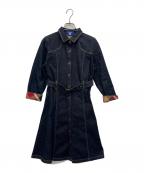 BLUE LABEL CRESTBRIDGEブルーレーベルクレストブリッジ）の古着「デニムワンピース ウエストベルト」｜ブルー