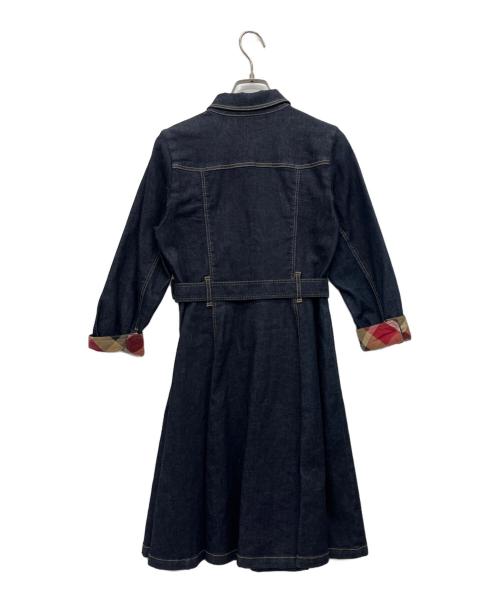 BLUE LABEL CRESTBRIDGE（ブルーレーベルクレストブリッジ）BLUE LABEL CRESTBRIDGE (ブルーレーベルクレストブリッジ) デニムワンピース ウエストベルト ブルー サイズ:36の古着・服飾アイテム