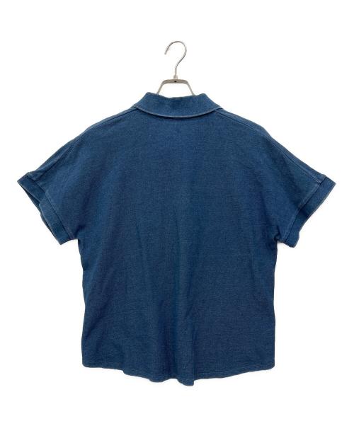 LACOSTE（ラコステ）LACOSTE (ラコステ) インディゴスキッパーネックポロシャツ ブルー サイズ:34の古着・服飾アイテム