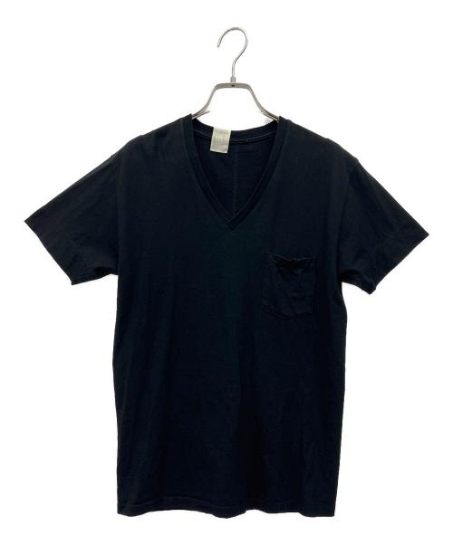 N.HOOLYWOOD（エヌ ハリウッド）N.HOOLYWOOD (エヌ ハリウッド) Vネック半袖カットソー ブラック サイズ:38の古着・服飾アイテム