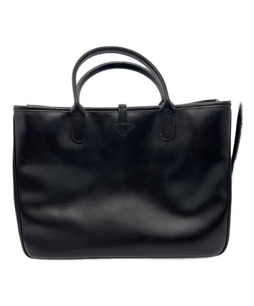 LONGCHAMP（ロンシャン）LONGCHAMP (ロンシャン) レザートートバッグ ブラックの古着・服飾アイテム