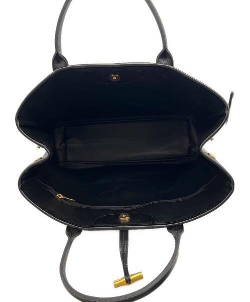 LONGCHAMP（ロンシャン）LONGCHAMP (ロンシャン) レザートートバッグ ブラックの古着・服飾アイテム