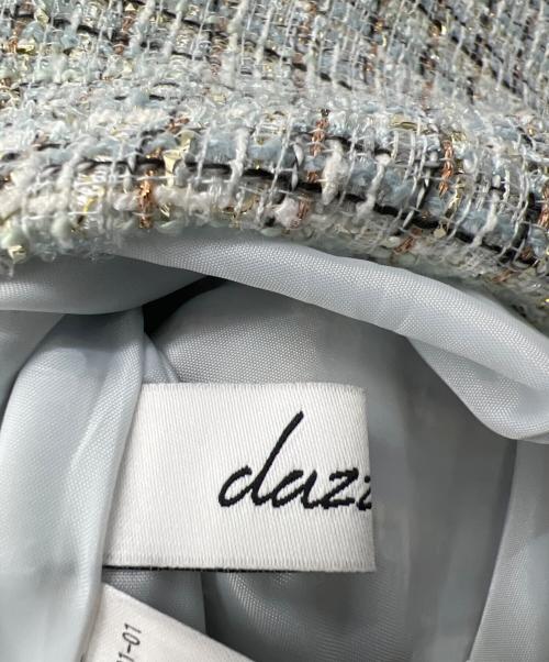 DazzliN（ダズリン）DazzliN (ダズリン) マルチボタンパイピングツイードワンピース スカイブルー サイズ:Mの古着・服飾アイテム