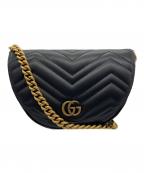 GUCCIグッチ）の古着「チェーンショルダーバッグ GGマーモント」｜ブラック
