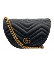 GUCCI（グッチ）の古着「チェーンショルダーバッグ GGマーモント」｜ブラック