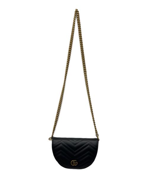 GUCCI（グッチ）GUCCI (グッチ) チェーンショルダーバッグ GGマーモント ブラックの古着・服飾アイテム