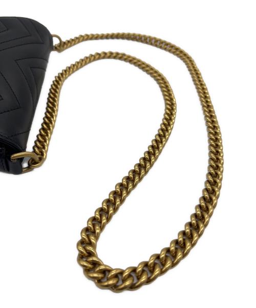 GUCCI（グッチ）GUCCI (グッチ) チェーンショルダーバッグ GGマーモント ブラックの古着・服飾アイテム