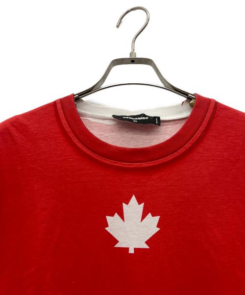 DSQUARED2（ディースクエアード）DSQUARED2 (ディースクエアード) Tシャツ レッド サイズ:XLの古着・服飾アイテム