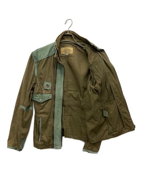 AVIREX（アヴィレックス）AVIREX (アヴィレックス) A-11カスタムジャケット カーキ×ブラウン サイズ:Lの古着・服飾アイテム