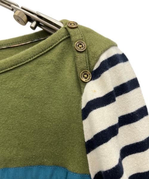 BURBERRY BLUE LABEL（バーバリー ブルー レーベル）BURBERRY BLUE LABEL (バーバリー ブルー レーベル) 長袖カットソー オリーブ×ベージュ サイズ:38の古着・服飾アイテム