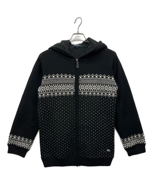 BURBERRY LONDON（バーバリーロンドン）BURBERRY LONDON (バーバリーロンドン) ニット生地ジップフーディ ブラック サイズ:Lの古着・服飾アイテム
