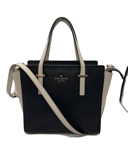 Kate Spade（ケイトスペード）Kate Spade (ケイトスペード) 2WAYショルダーバッグ ベージュ×ブラックの古着・服飾アイテム