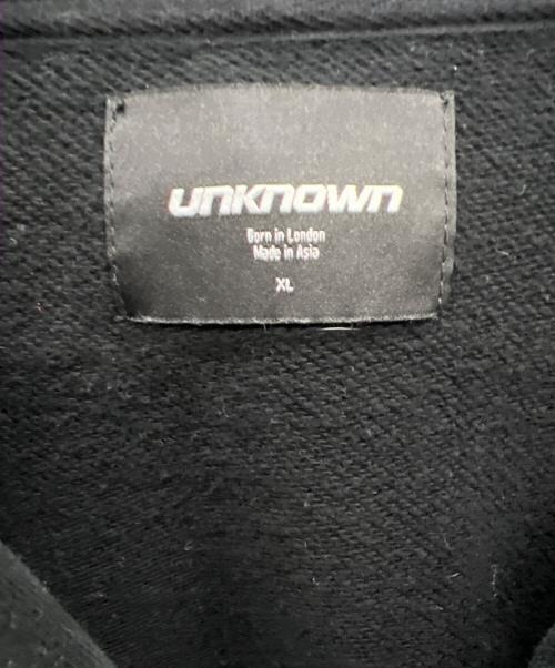 unknown（アンノーン）unknown (アンノーン) クロス ラインストーンジップパーカー ブラック×ピンク サイズ:XLの古着・服飾アイテム