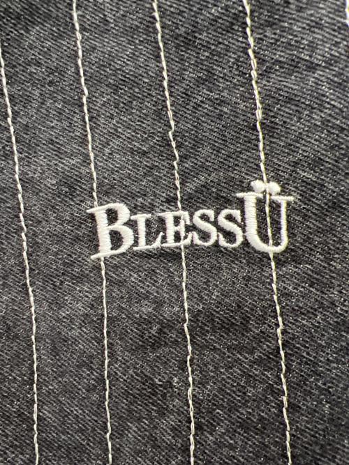 BLESSU（ブレスユー）BLESSU (ブレスユー) ストライプバギーデニムパンツ ブラック サイズ:Lの古着・服飾アイテム