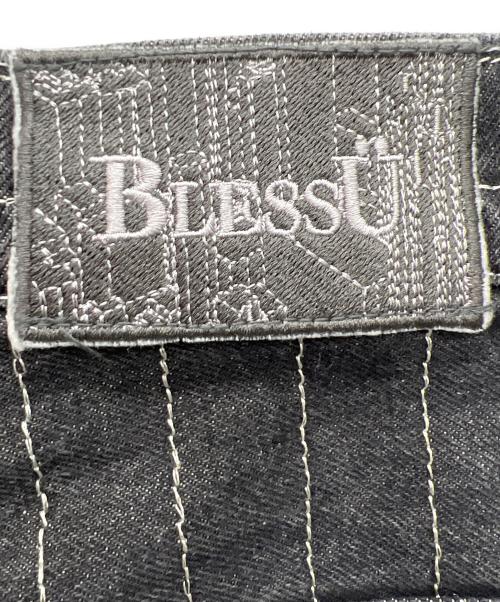 BLESSU（ブレスユー）BLESSU (ブレスユー) ストライプバギーデニムパンツ ブラック サイズ:Lの古着・服飾アイテム