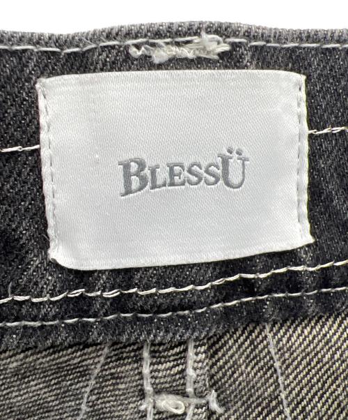 BLESSU（ブレスユー）BLESSU (ブレスユー) ストライプバギーデニムパンツ ブラック サイズ:Lの古着・服飾アイテム