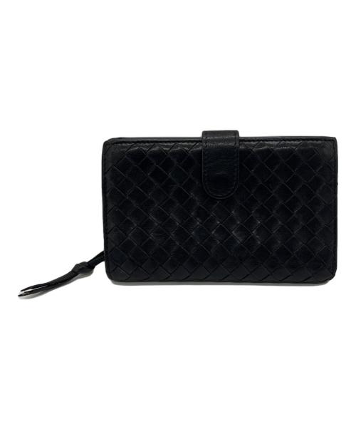 BOTTEGA VENETA（ボッテガベネタ）BOTTEGA VENETA (ボッテガベネタ) 2つ折り財布 ブラックの古着・服飾アイテム