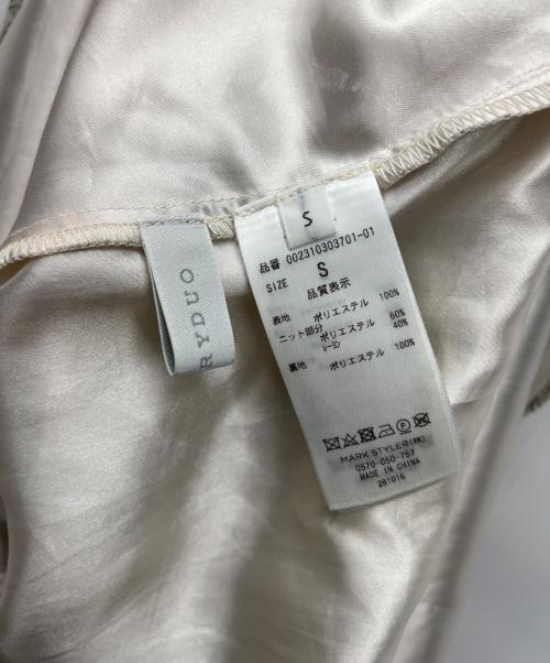 MERCURY DUO（マーキュリーデュオ）MERCURY DUO (マーキュリーデュオ) フラワーニットドッキングワンピース ベージュ サイズ:Sの古着・服飾アイテム