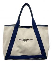 BALENCIAGA（バレンシアガ）の古着「トートバッグ」｜アイボリー×ネイビー