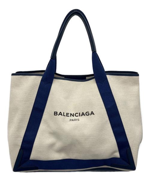 BALENCIAGA（バレンシアガ）BALENCIAGA (バレンシアガ) トートバッグ アイボリー×ネイビーの古着・服飾アイテム