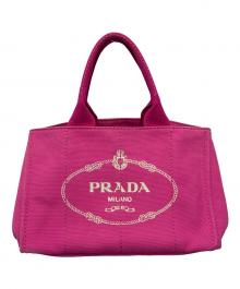 PRADA（プラダ）の古着「カナパキャンバストートバッグ」｜ショッキングピンク