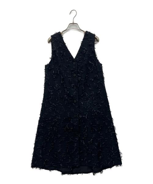 GRACE CLASS（グレースクラス）GRACE CLASS (グレースクラス) リボンヤーンジレドレス ブラック サイズ:38の古着・服飾アイテム