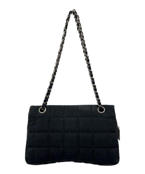 CHANEL（シャネル）CHANEL (シャネル) チョコバーナイロンチェーンショルダーバッグ ブラックの古着・服飾アイテム
