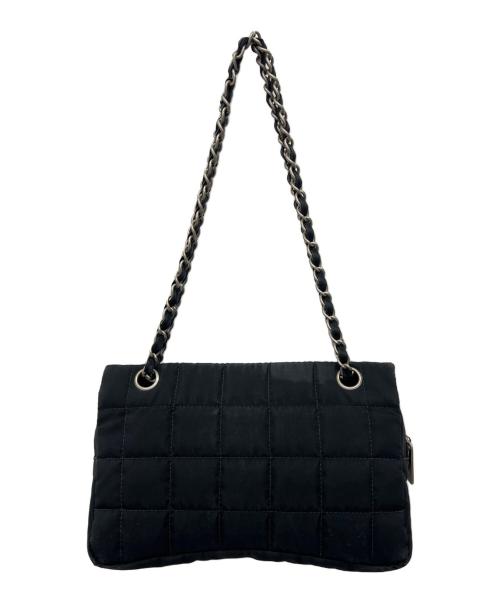 CHANEL（シャネル）CHANEL (シャネル) チョコバーナイロンチェーンショルダーバッグ ブラックの古着・服飾アイテム