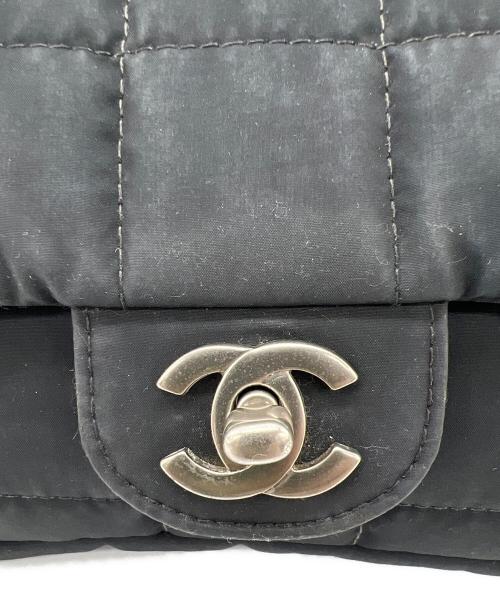 CHANEL（シャネル）CHANEL (シャネル) チョコバーナイロンチェーンショルダーバッグ ブラックの古着・服飾アイテム