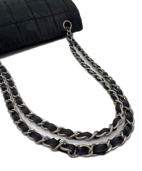 CHANEL（シャネル）CHANEL (シャネル) チョコバーナイロンチェーンショルダーバッグ ブラックの古着・服飾アイテム