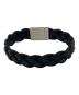 GUCCI (グッチ) レザー編み込みブレスレット ブラック：12000円