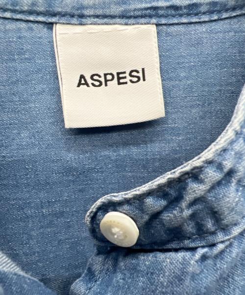 ASPESI（アスペジ）ASPESI (アスペジ) バンドカラーシャツ ブルー サイズ:ｰの古着・服飾アイテム