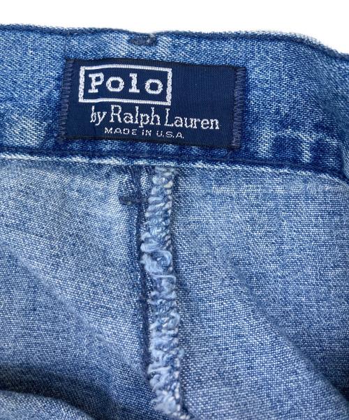 POLO RALPH LAUREN（ポロ・ラルフローレン）POLO RALPH LAUREN (ポロ・ラルフローレン) ツータックデニムハーフパンツ ブルー サイズ:38の古着・服飾アイテム