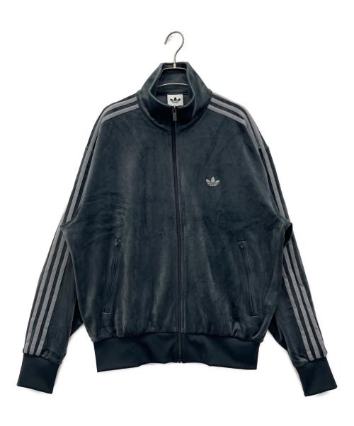 adidas（アディダス）adidas (アディダス) ベロアトラックジャケット グレー サイズ:XLの古着・服飾アイテム
