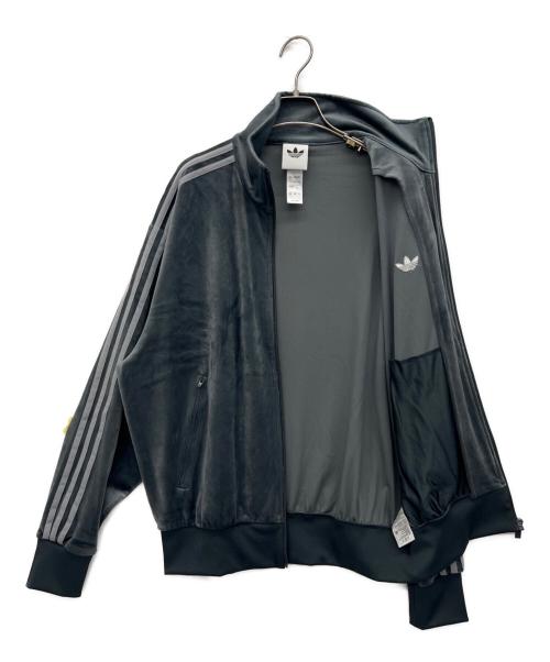 adidas（アディダス）adidas (アディダス) ベロアトラックジャケット グレー サイズ:XLの古着・服飾アイテム