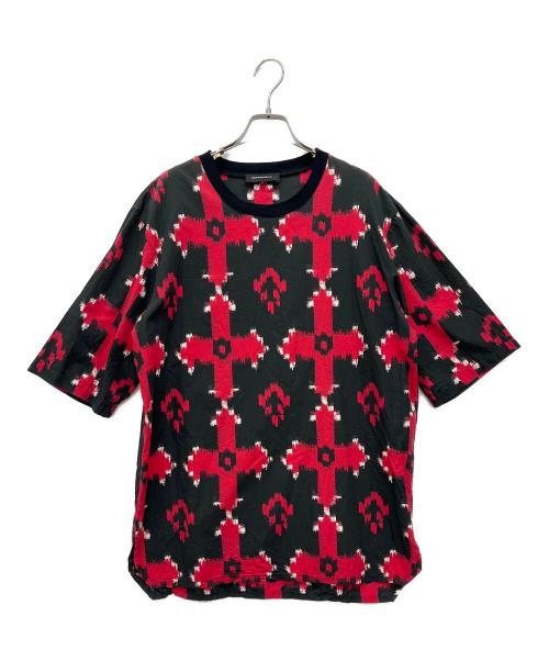KRIS VAN ASSCHE（クリス ヴァン アッシュ）KRIS VAN ASSCHE (クリス ヴァン アッシュ) 半袖カットソー ブラック×レッド サイズ:46の古着・服飾アイテム