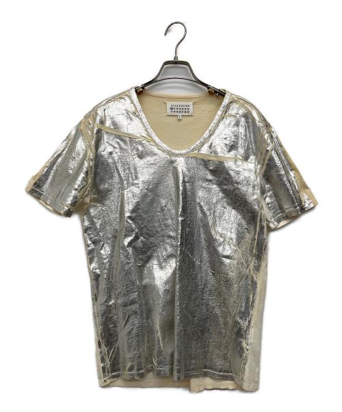 Maison Margiela（メゾンマルジェラ）Maison Margiela (メゾンマルジェラ) 半袖カットソー グレー×アイボリー サイズ:48の古着・服飾アイテム