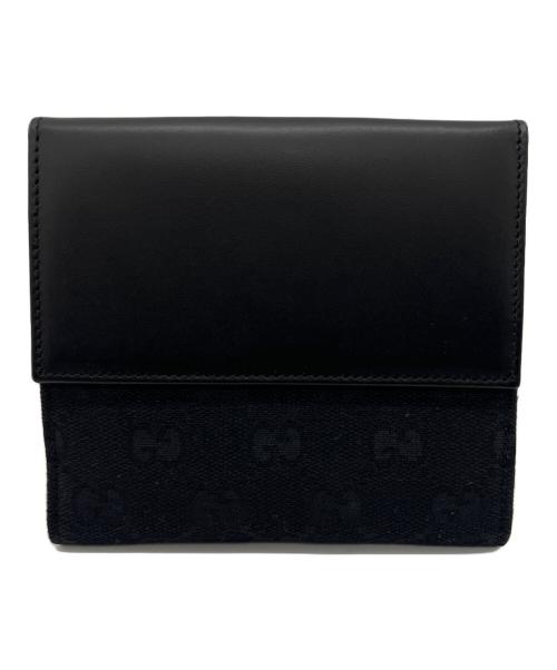 GUCCI（グッチ）GUCCI (グッチ) 2つ折り財布 GG ブラックの古着・服飾アイテム