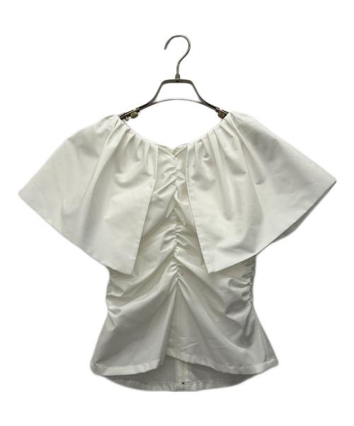 FRAY ID（フレイ アイディー）FRAY ID (フレイ アイディー) フリルブラウス ホワイトの古着・服飾アイテム