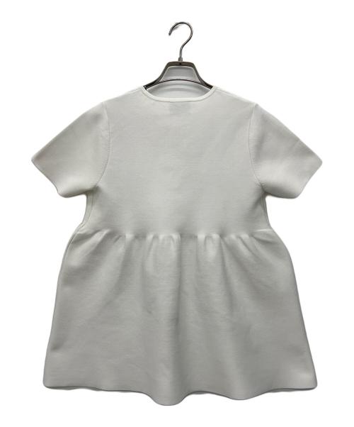 UNITED ARROWS TOKYO（ユナイテッドアローズトウキョウ）UNITED ARROWS TOKYO (ユナイテッドアローズトウキョウ) ペプラム ショートスリーブニット ホワイト サイズ:ｰの古着・服飾アイテム