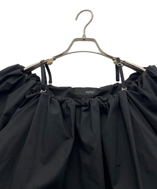 styling/（スタイリング）styling/ (スタイリング) オフショルダーパフブラウス ブラック サイズ:FREEの古着・服飾アイテム