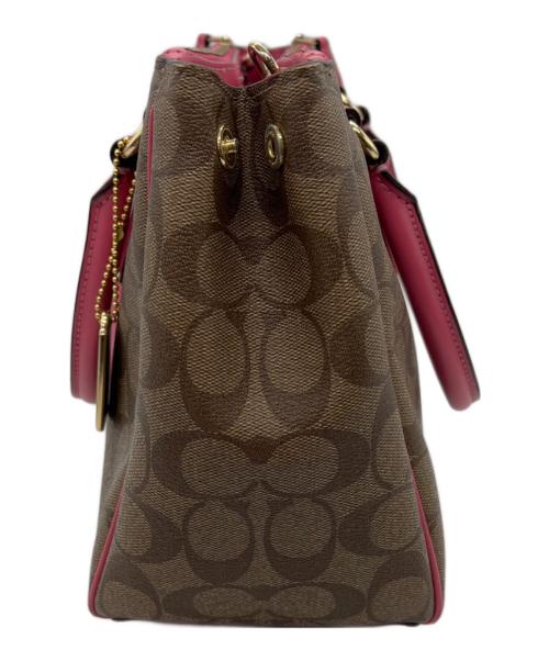 COACH（コーチ）COACH (コーチ) 2WAYショルダーバッグ ベージュ×ピンクの古着・服飾アイテム