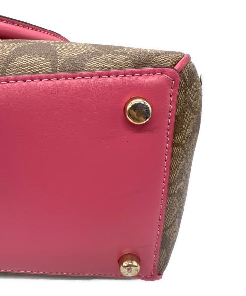 COACH（コーチ）COACH (コーチ) 2WAYショルダーバッグ ベージュ×ピンクの古着・服飾アイテム